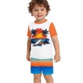 thumbnail image 6 of ITSAME Boys Split Swimwear Quick-Dry Crewneck Tee and Swim Trunks 2-Piece Beach Surfing Swimsuit Multicolor Size 13-14, 6 of 9