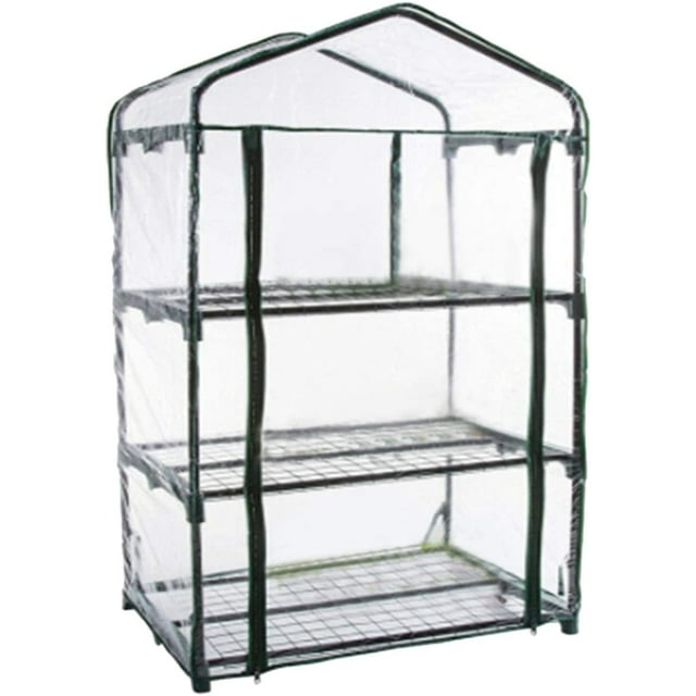 Housse de Remplacement pour Mini Serre, Serre en PVC Transparent avec Porte à Fermeture Éclair Enroulable Portable pour Intérieur Extérieur Arboretum pour Patio, Arrière-Cour, Pépinière, Jardin, Culture à Domicile