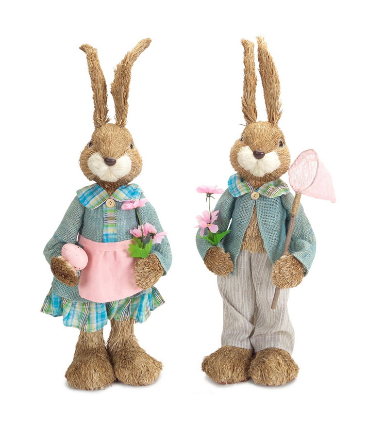 8-Pc Bunny Rabbit & Egg Figurine Set Easter Holiday Spring Decoration Home Decor 