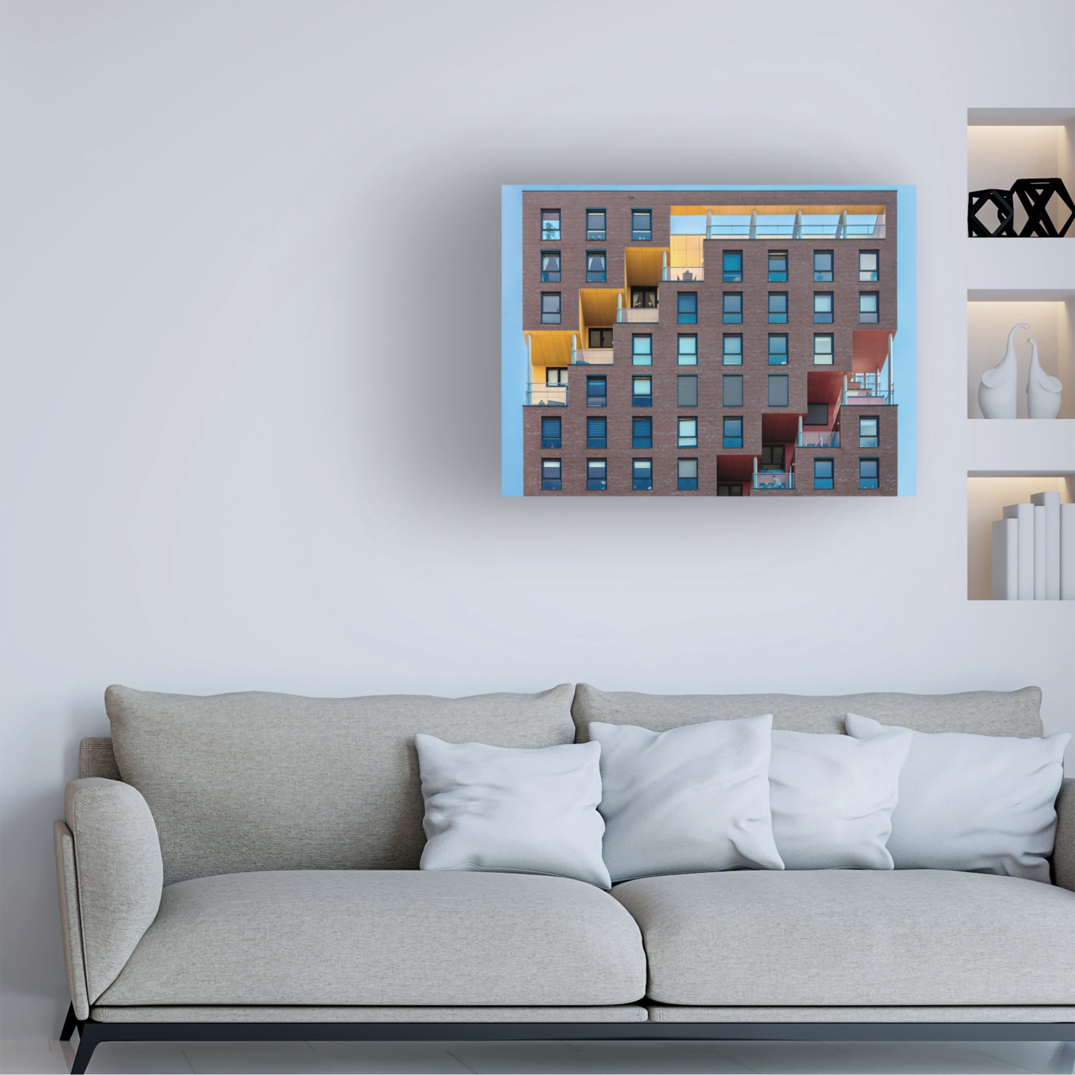 Canvas Wall Art - Theo Luycx 'Yellow-Red In Wall' Wall Art for Living Room, Bedroom, or Office Décor by Trademark Fine Art - 47 x 35 Inches