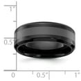thumbnail image 4 of Auriga Fine Jewelry Stainless Steel Polished Black IP-plated Brushed Center 8mm Men's Band Size 9.5, 4 of 6
