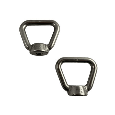 

2 Pieces Stainless Steel 316 M12 Lifting Eye Nut 12mm Bow Type 80704 US Shape Marine Grade