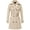 Khaki, variant on Womens Stand Collar Lightweight Zip Up Long Duster Jacket Trench Coat with Belt Red XL