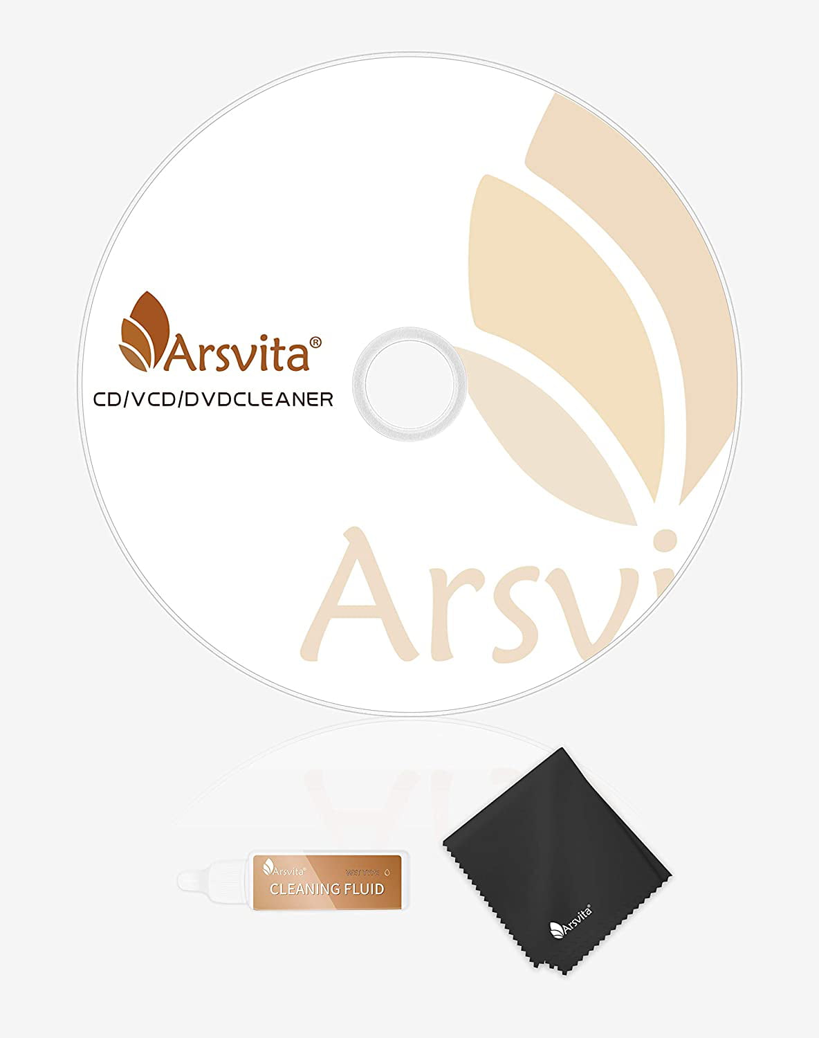 Arsvita Laser Lens Cleaner Disc Cleaning Set for CD/VCD/DVD Player ARCD-03 Safe and Effective 