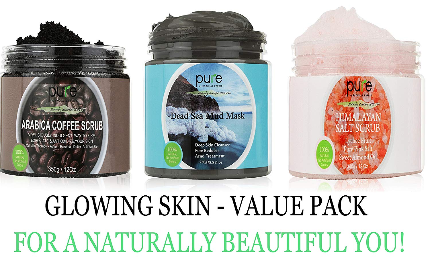 PURE Body Scrubs for Face & Body Value Pack of Mud Mask, Arabica