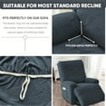 thumbnail image 5 of Lavish Cover Stretch Recliner Chair Cover, Non-Slip Slipcovers for Recliner Chair, Washable Furniture Protector with Pocket & Elastic Bottom for Kids Pets, 1 Seater, Dark Gray, 5 of 9