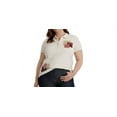 thumbnail image 2 of Ralph Lauren Women's Patchwork Pique Polo Shirt Brown Size 3X, 2 of 3