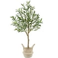 thumbnail image 2 of Artificial Olive Tree ft Tall Fake Olive Leaves Plant with Basket Indoor Outdoor Faux Olive Topiary Silk Tree for Home Livingroom Office Décor, 2 of 8