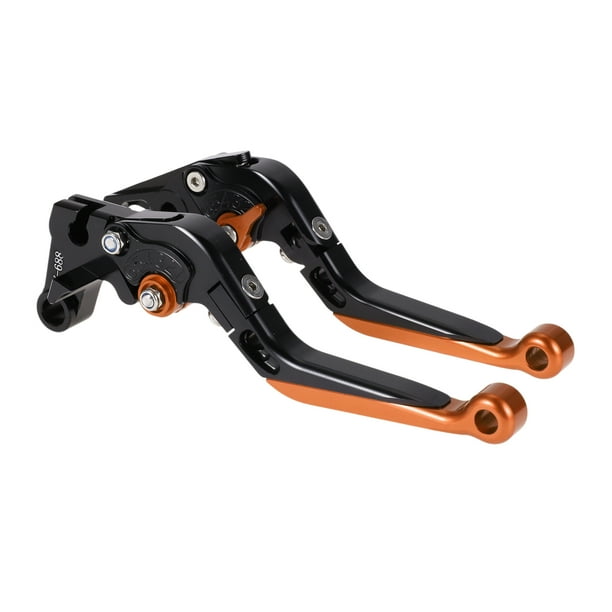 Palancas de freno y embrague cortas y largas para Yamaha YZF R1 99-01, palanca de freno ajustable en 6 posiciones, aleación de aluminio, mango negro con extremo naranja