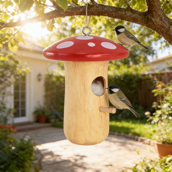 chaungfeng Hummingbird House, Small Hummingbird Houses for Outside, Wood Outdoor Hanging Birdhouse, Cute Gardening Gifts Home Decoration