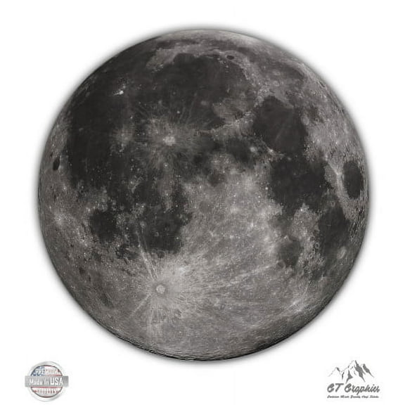 Full Moon Nasa Photo - 3" Vinyl Sticker - For Car Laptop I-Pad Phone Helmet Hard Hat - Waterproof Decal