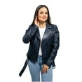 thumbnail image 3 of First Manufacturing WBL1384-XL-NBLUE Chloe Women Fashion Lambskin Leather Jacket for Women, Navy Blue - Extra Large, 3 of 10