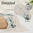 thumbnail image 4 of Turquoise Floral Pillow Covers 20x26 Inch Standard Size, Spring Pastoral Flowers Butterfly Beige Decorative Pillowcase with Zipper, Microfiber Breathable Pillowcases for Sofa Bed Living Room, 4 of 9