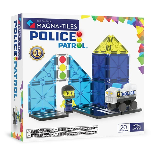 Set de construcción MAGNA-TILES Police Patrol 20 piezas