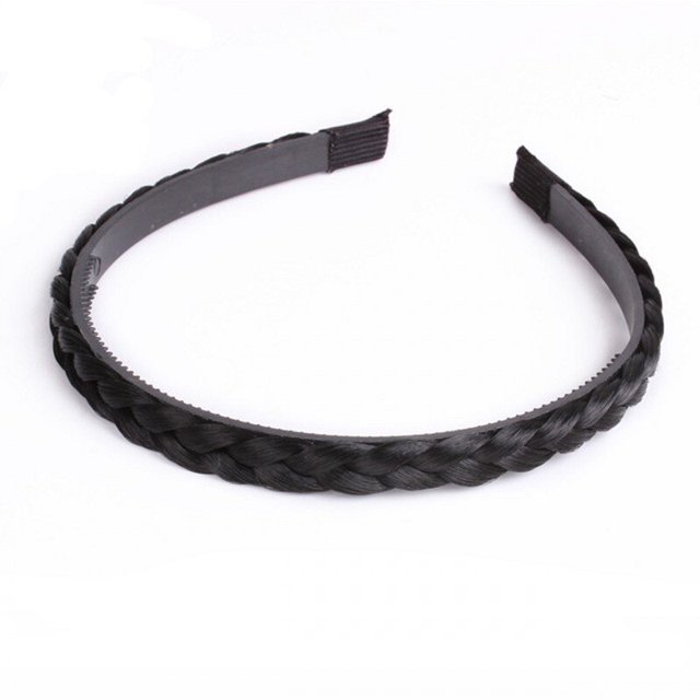 Peluca trenzada ancha, diadema torcida, diadema, diadema hecha a mano, lazo para el cabello, cubierta de artefacto superior craneal alta, accesorios para el cabello Gao Jinjia LED