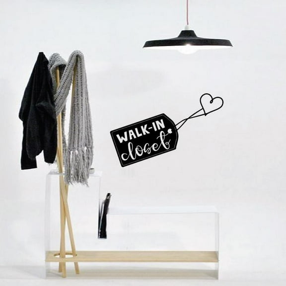 Walk In Closet - Tag Price Tag Closet Signage Closet Wall Decor Cute Heart Design Dress Tag Vinyl Wall Art Decal Sticker Home Closet Area Dressing Room Dressing Area Wardrobe Cabinet Size (12x30 inch)