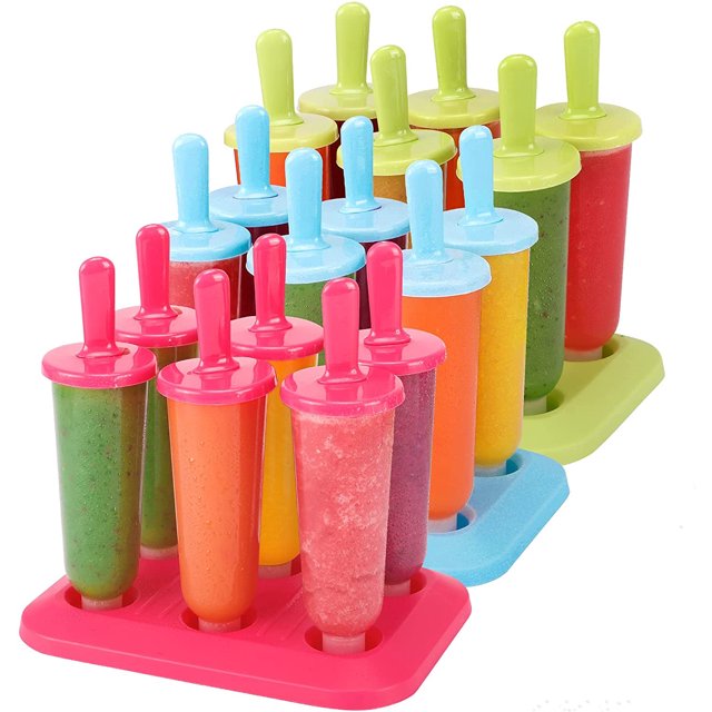 Popsicle Molds 3 Sets Ice Pop Molds Ice Pop Maker with Funnel and Brush, 3 Colors