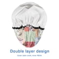 thumbnail image 4 of Shower Caps,Pioneer Flower Floral Print Pattern Waterproof Shower Cap for Women 4 Pieces,Double Reusable Hair Cover for Shower PEVA Elastic Stretch Hem, 4 of 7