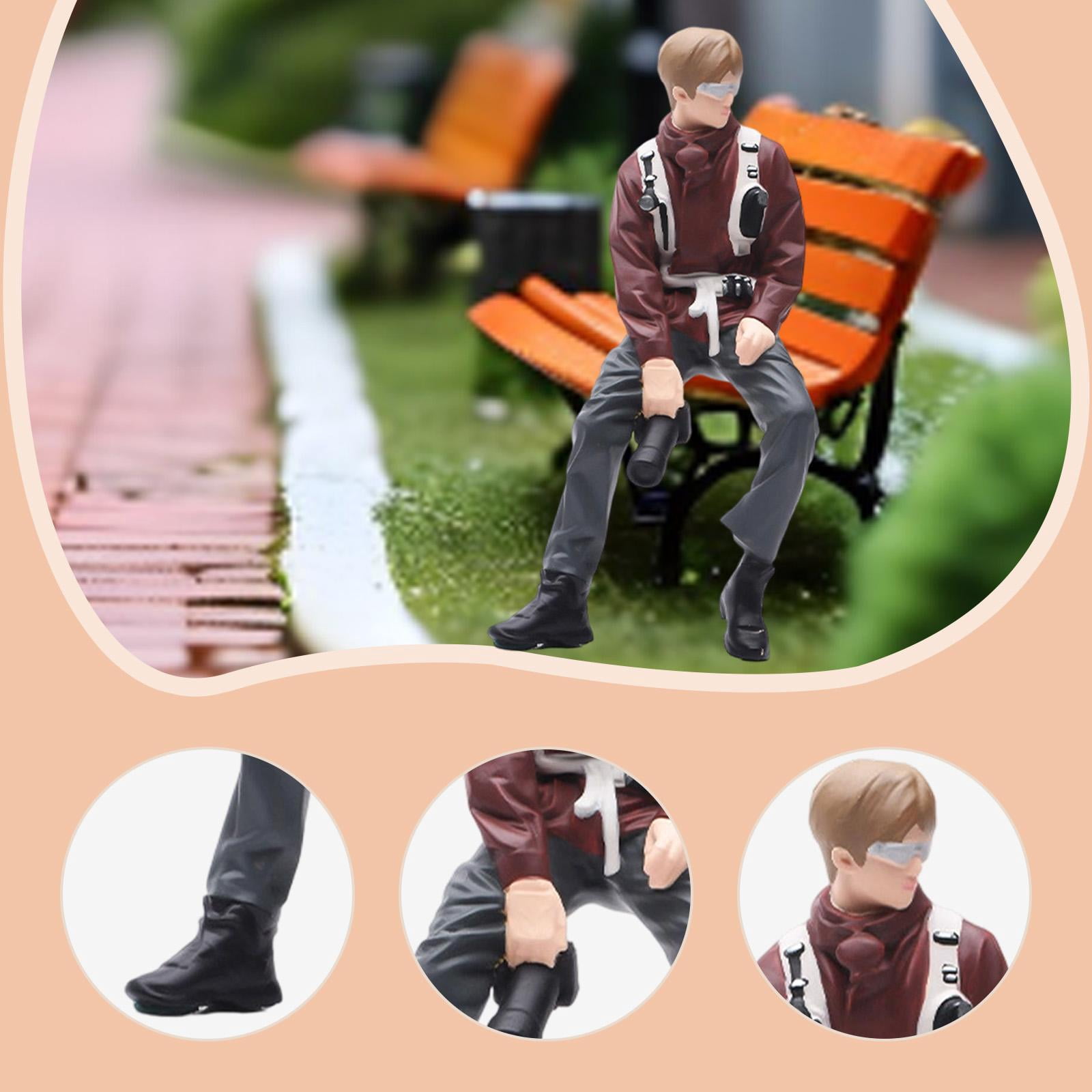 Dualoai 1/18 Man Miniature Figure Photographer Collections Miniature People Figurine