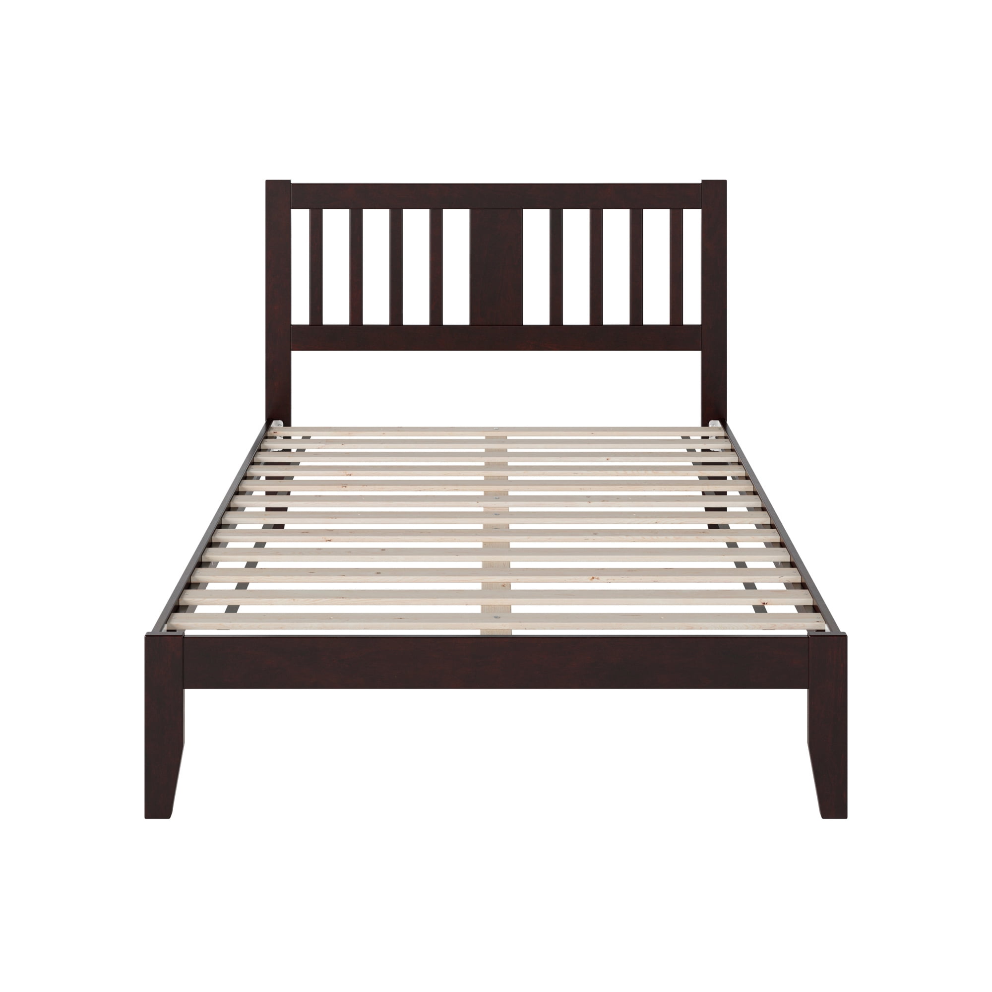 AFI Tahoe 14" Full Wood Platform Bed Frame with Slatted Headboard, Espresso