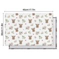 thumbnail image 5 of White Highland Cow Flower Pattern Summer Placemats Table Placemats Set Of 6-Linen Kitchen Washable Placemats Table Mats 11.8"x17.7" Non-Slip Heat Resistant, 5 of 5