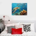 thumbnail image 5 of Shiartex Green Sea Turtle Canvas Wall Art Print, Wildlife Artwork 20x16in, 5 of 6