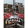 thumbnail image 2 of Outdoor Tablecloths with Umbrella Hole & Zipper, Red Vintage Gnomes Round Tablecloth 54 Inch, Black Checkered Retro Art Waterproof Table Cloth, Patio/Pool/Picnic Table Covers, 2 of 8