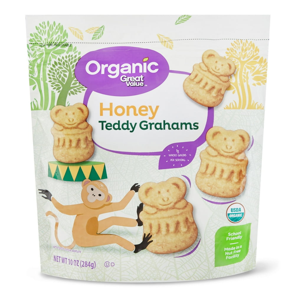Great Value Organic Honey Teddy Grahams, 10 Oz.