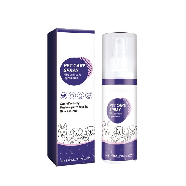 Clearance Spray For Dogs Cats, Itch Relief Spray & Transactio For Dogs, Irritated Dry Itchy Skin, Rashes , Dermatitis - Reduces Topical Inflammation Lick Safe,60ml