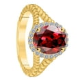 thumbnail image 3 of Mauli Jewels Rings for Women 1.45 Carat Diamond And Oval Shape Garnet Ring 4 Prong 10KYG, 3 of 6
