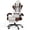 Beige/Brown, variant on Linen Fabric Gaming Chair with Footrest, Ergonomic Computer Chair with Massage Lumbar Pillow and Adjustable Headrest, Comfortable Office Chair for Home & Gaming, White