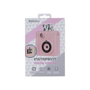 Vivitar InstaPrint Digital Camera, 12MP, 4 Games, 2 Rolls of Paper, Instantly Prints 2 X 3 Pictures -Pink