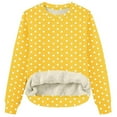 thumbnail image 4 of UTSJKR Womens Oversized Sweatshirt Spring Crewneck Polka Dots Graphic Pullover Sweatshirts Vintage Long Sleeve Tops Yellow XL, 4 of 5