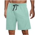 thumbnail image 3 of Eryao Mens Shorts 7 Inch Lightweight Elastic Waist Beach Drawstring Shorts Breathable Summer Lounge Shorts with Pockets,Mint Green,S, 3 of 7