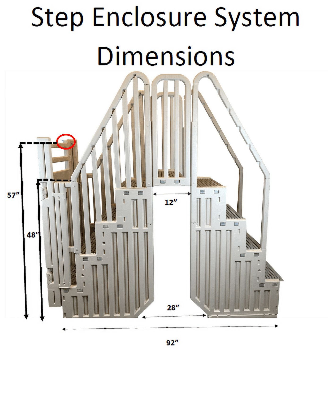 Confer Entry System For Above Ground Pools White with Blue Treads