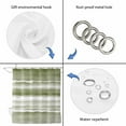 thumbnail image 3 of Sage Green Stripes Shower Curtain Set - Small 36" x 72" Washable Bathtub Curtain with 12 Hooks, Watercolor Gradient Abstract Striped Waterproof Fabric Stall Shower Curtains for Bathroom Décor, 3 of 6