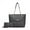 Charcoal, variant on Chiari Vegan Leather Women Tote Bag with Wallet Bag by Mia K - Blush