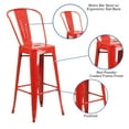 thumbnail image 5 of Flash Furniture Commercial Grade 30" High Red Metal Indoor-Outdoor Barstool with Removable Back, 5 of 12