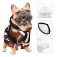 thumbnail image 3 of Balery Brown Football On Black Sudadera con Capucha para Perros Pequeños – Ropa para Mascotas, Disfraz para Perros y Gatos, Ideal para Fiestas y Cosplay-Large, 3 of 7