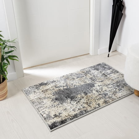 Condition photo showing New/Like New for luxe weavers euston collection abstract area rug 7680 grey grey 2x3