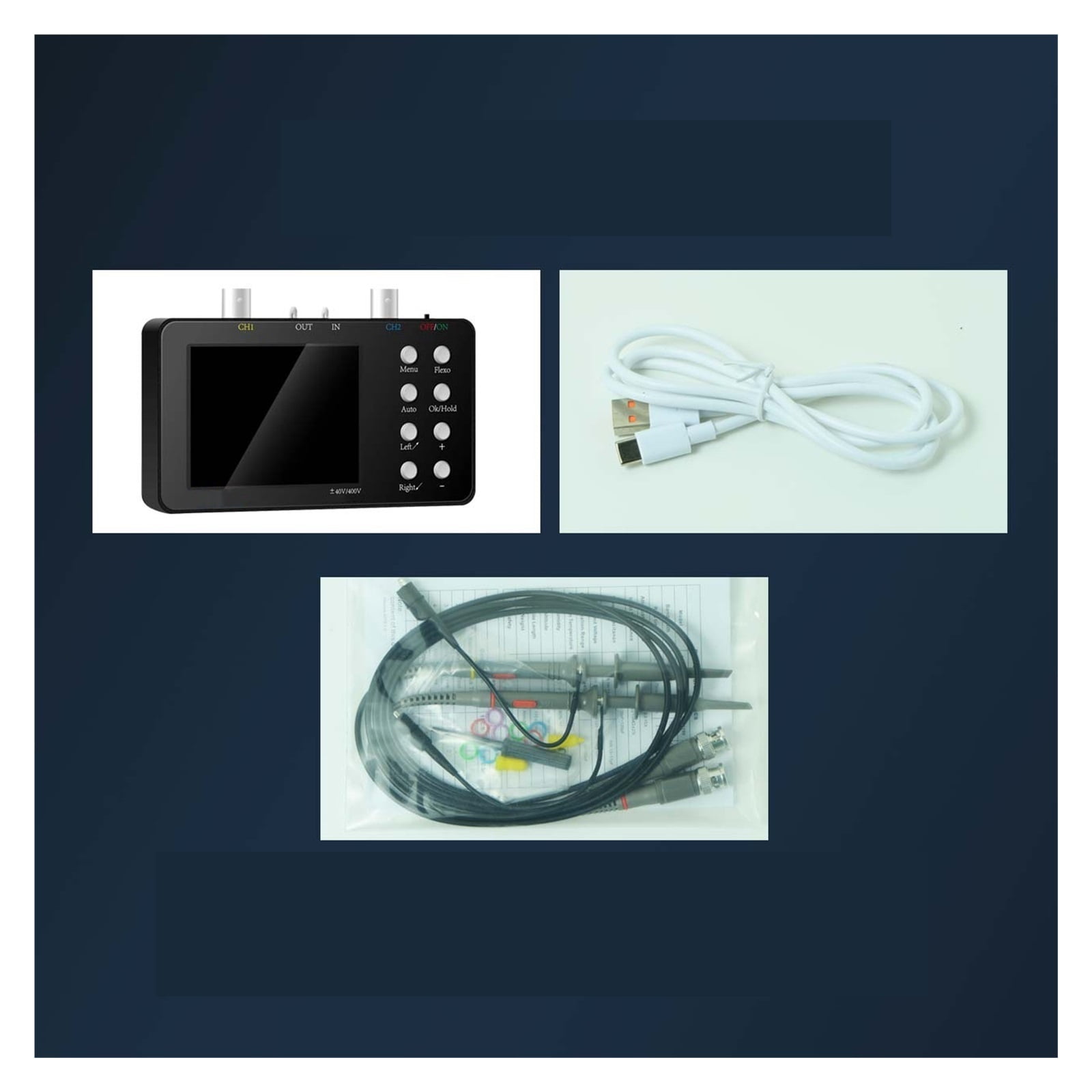 2 Channels Digital Oscilloscope 50M Sampling Rate 10Mhz Analogue Bandwidth Lissajous Patterns 6A Current Waveform Measurement ,Professional Designed