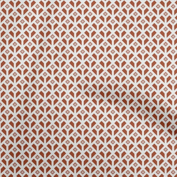 oneOone Cotton Poplin Twill Orange Fabric Geometrical Craft Projects Decor Fabric Printed By The Yard 56 Inch Wide