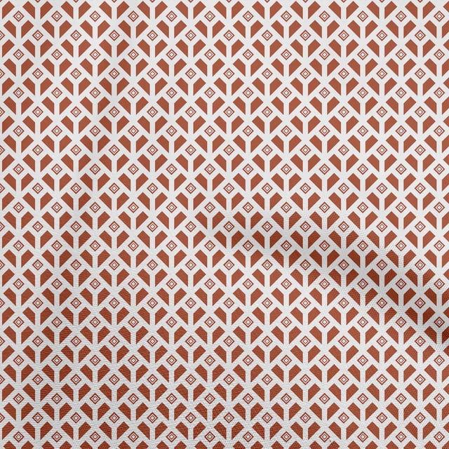 oneOone Viscose Chiffon Orange Fabric Geometrical Craft Projects Decor Fabric Printed By The Yard 42 Inch Wide