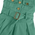thumbnail image 6 of EnJoCho Girls Summer Denim Dress Sleeveless Button Down Collared Jean Dresses Y2K Pleated A Line Dress with Belt Toddler Maxi Dress Summer, 6 of 7