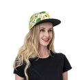 thumbnail image 4 of Adjustable Baseball Cap, Cute Durian Flower Leaves Flat Bill Trucker Flat Brim Hats Dad Hat for Men Women - Snapback Hat Adjustable Size, 4 of 7