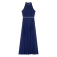 thumbnail image 6 of Eandarui Womens Lyrical Contemporary Dance Costume Halter Neck Flowy Tulle Maxi Long Dress Side Split Navy Blue L, 6 of 6