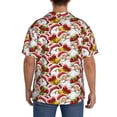 thumbnail image 3 of Balery Santa Claus bells Snowman Camisa Casual de Manga Corta con Botones para Hombre, Texturizada, Estilo Cubano, para Playa, Verano-4X-Large, 3 of 5