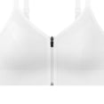 thumbnail image 4 of Front Zip Wireless Bra Womens Adjustable Thin Strap V-Neck Shaping Support Comfortable Fitness Brassiere White One Size, 4 of 4