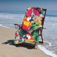 thumbnail image 4 of PHYHOO Beach Towel, Parrots Tropical Leaves Printed Microfiber Sand Free Pool Towel Lightweight Oversized Quick Dry Absorbent Compact Travel Must Have for The Swimming, 4 of 8