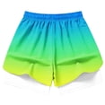 thumbnail image 6 of Ailaofu Womens Gradient 2 in 1 Running Shorts Drawstring Elastic Waist Quick Dry Workout Shorts with Liner for Gym Training, 6 of 6